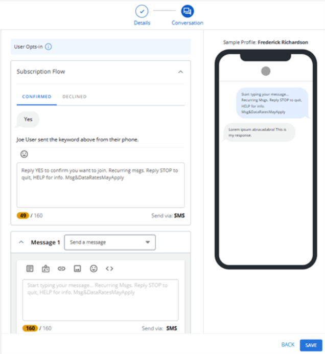 conversation web form